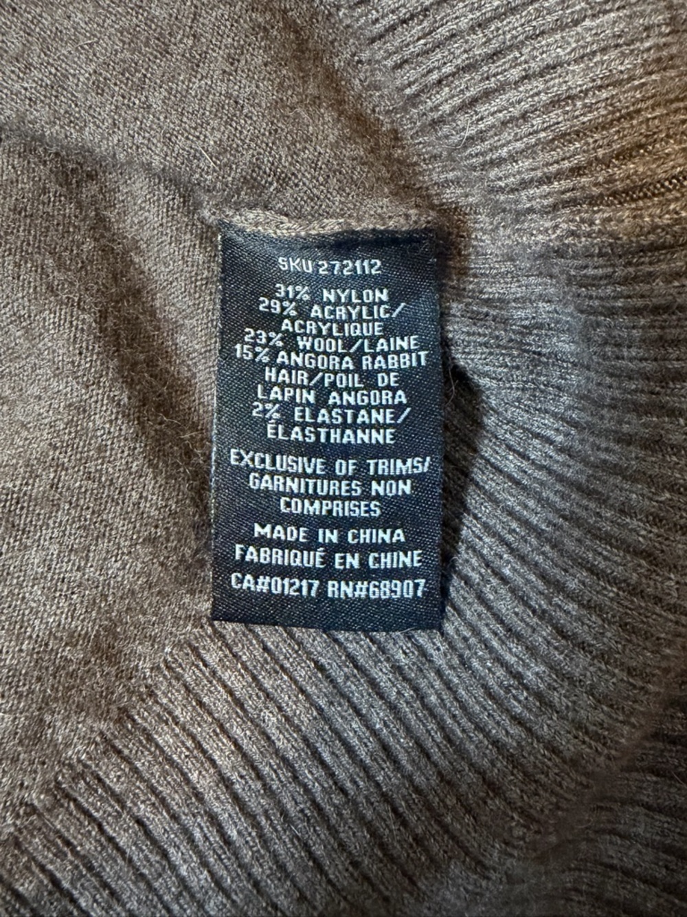 Angora Blend Taupe Wrap Sweater Buckle Detail. Elevated Cozy Chic - Picture 7 of 8